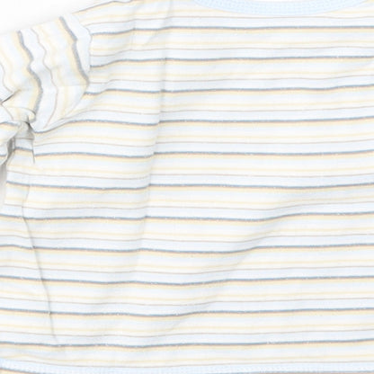 Marks and Spencer Boys Blue Striped  Basic T-Shirt Size 6-9 Months