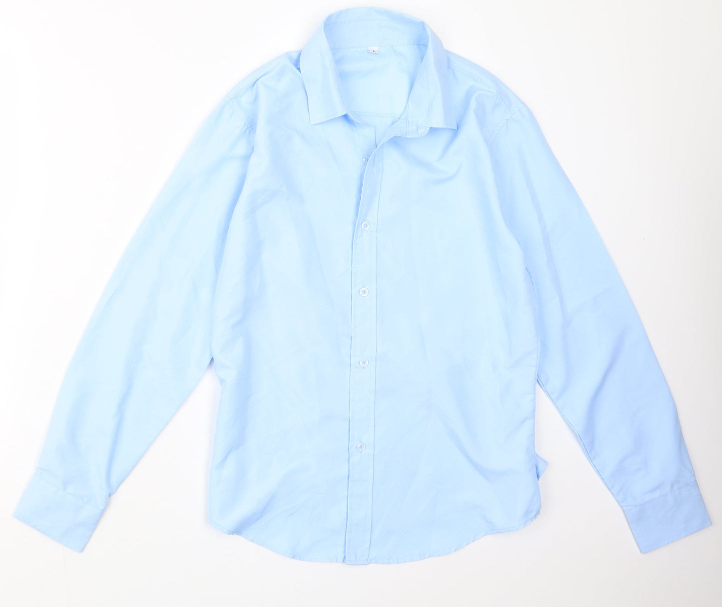 Mens UK Size L Preworn Blue  Button-Up Long Sleeve Casual Shirt