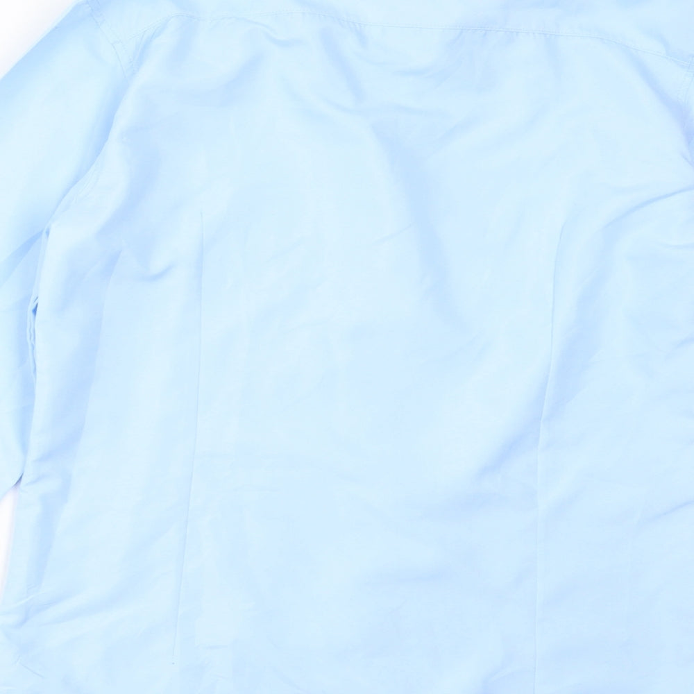 Mens UK Size L Preworn Blue  Button-Up Long Sleeve Casual Shirt