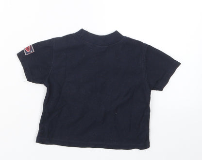 Back view of Preworn boys’ blue basic t-shirt, size 6-9, months