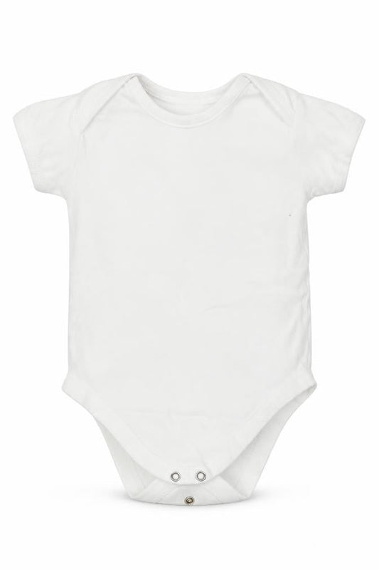 Front view of George Baby White Babygrow One-Piece, size 12-18, Months