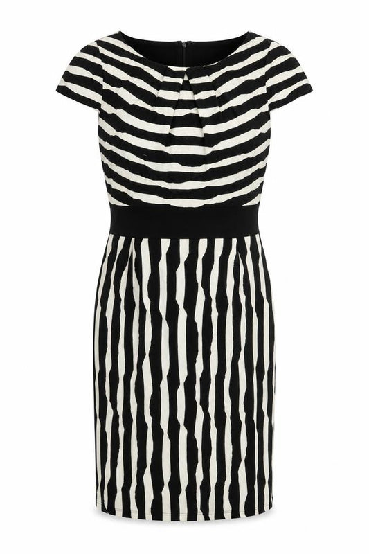 Front view of Per Una women’s black shirt dress, size UK 12