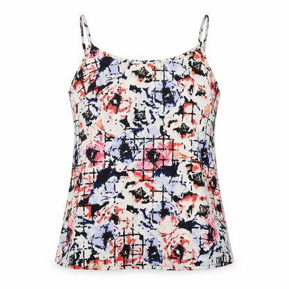 Front view of labelBe women’s black geometric basic blouse, size UK 12