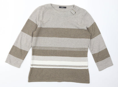 Womens UK Size S BM Beige Pullover Jumper