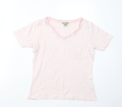 Hawkshead Womens Pink Striped  Basic T-Shirt Size 14