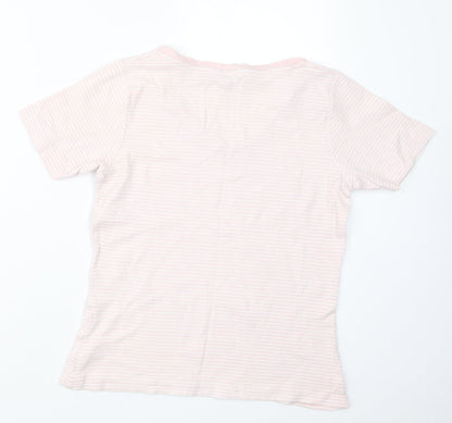 Hawkshead Womens Pink Striped  Basic T-Shirt Size 14