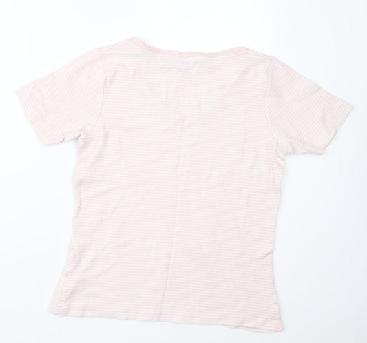 Hawkshead Womens Pink Striped  Basic T-Shirt Size 14