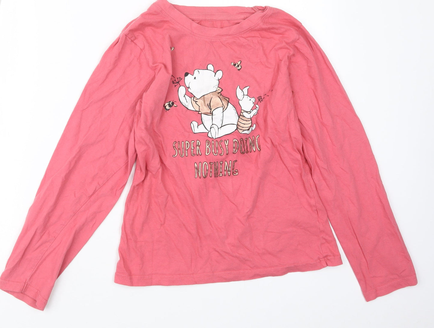 Primark Womens Pink Geometric  Top Pyjama Top Size 6  - Winnie the Pooh