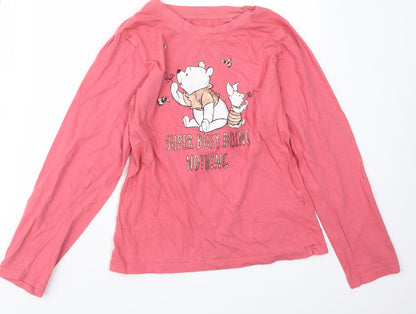 Primark Womens Pink Geometric  Top Pyjama Top Size 6  - Winnie the Pooh