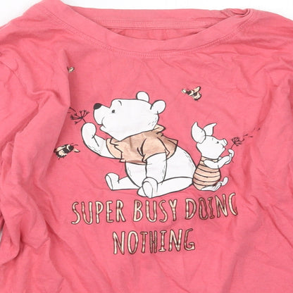 Primark Womens Pink Geometric  Top Pyjama Top Size 6  - Winnie the Pooh
