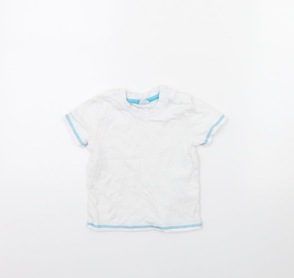 Additional front view of Disney Baby White Basic T-Shirt, size 12, Months