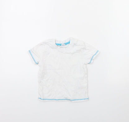 Additional front view of Disney Baby White Basic T-Shirt, size 12, Months