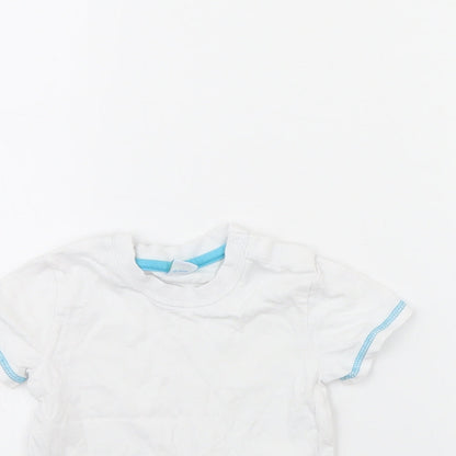 Close-up detail of Disney Baby White Basic T-Shirt, size 12, Months