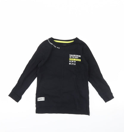 Additional front view of Primark boys’ black basic t-shirt, size 4, years