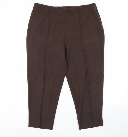 Womens UK Size 20 Essentials Regular Fit  Brown Trousers