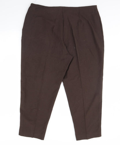 Womens UK Size 20 Essentials Regular Fit  Brown Trousers