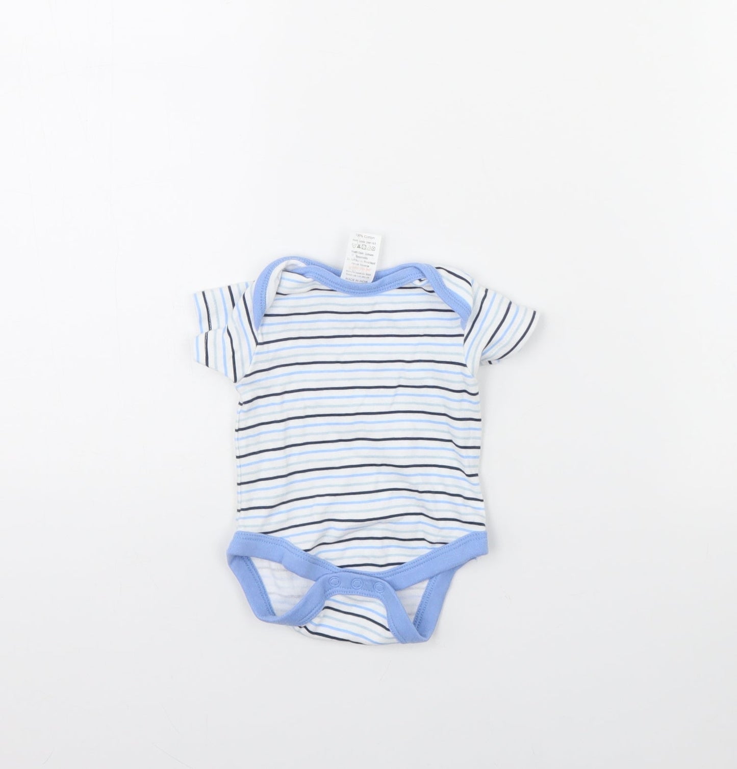 Preworn Baby White Striped  Babygrow One-Piece Size 0-3 Months  - Newborn