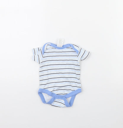 Preworn Baby White Striped  Babygrow One-Piece Size 0-3 Months  - Newborn