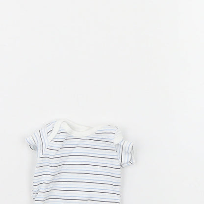 Nutmeg Baby White Striped  Babygrow One-Piece Size 0-3 Months  - Tiny baby