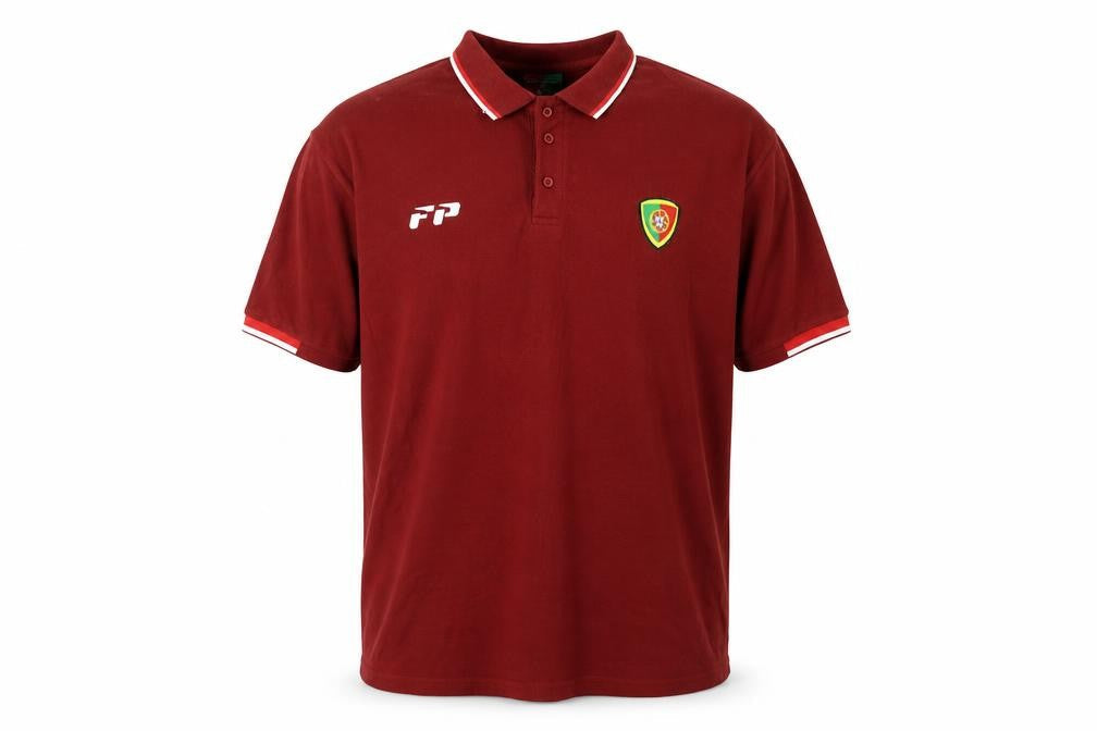 Front view of Forca Portugal men’s red polo, size XL