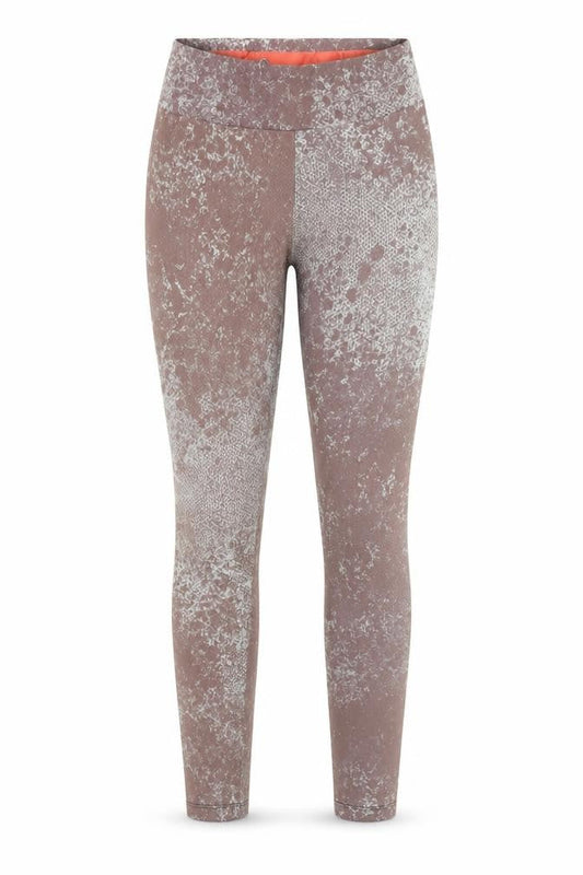Front view of Preworn women’s brown capri leggings, size UK 26, in, 28-inch leg