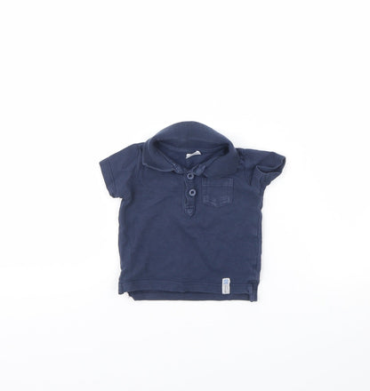 Additional front view of F&F Baby Blue Basic Polo, size 3-6, Months