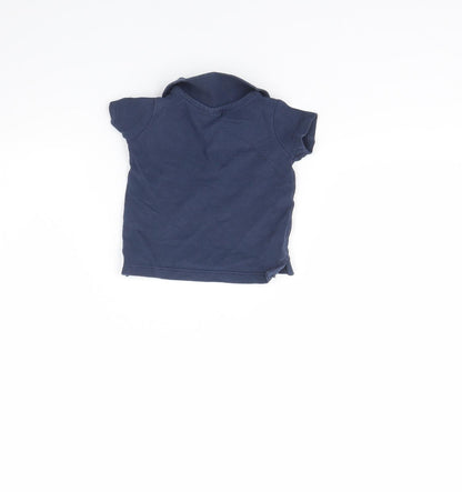 Back view of F&F Baby Blue Basic Polo, size 3-6, Months
