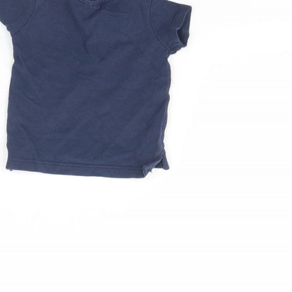 Brand and care label for F&F Baby Blue Basic Polo, size 3-6, Months