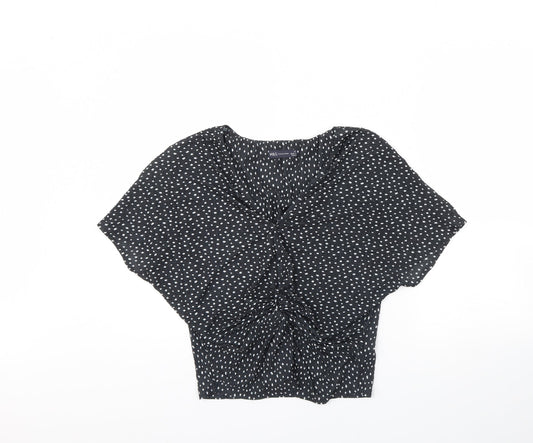 M&s Womens Black Polka Dot  Basic Blouse Size 10