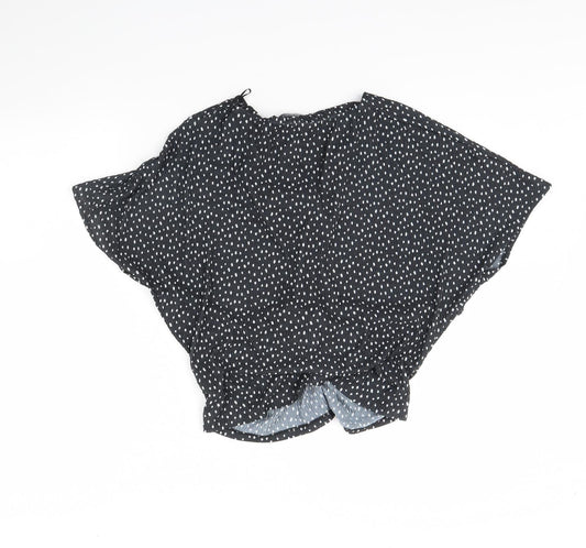 M&s Womens Black Polka Dot  Basic Blouse Size 10