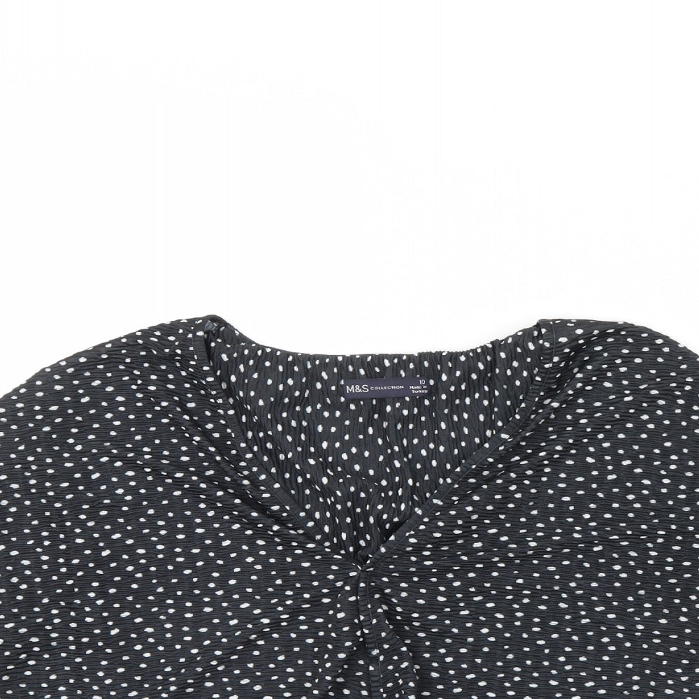 Womens UK Size 10 M&s Black Basic Blouse