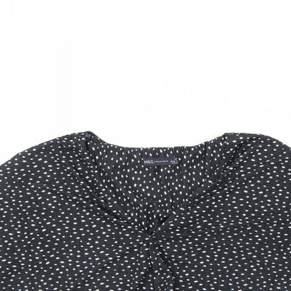 Womens UK Size 10 M&s Black Basic Blouse