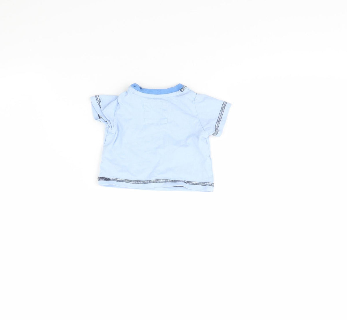 Back view of Tu girls’ blue basic t-shirt, size 0-3, months - tiny baby