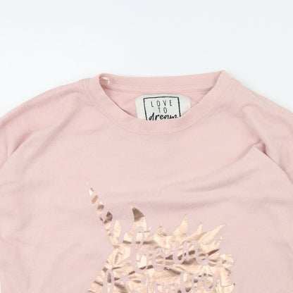Close-up detail of Love To Lounge women’s pink solid cami pyjama top, size UK 8