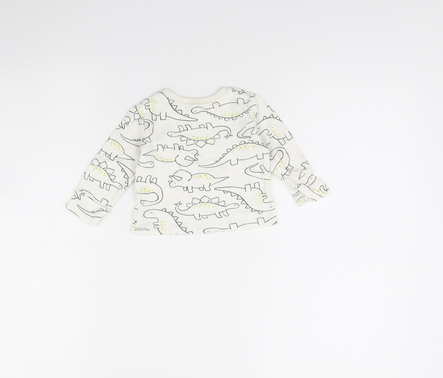 George Baby Ivory Animal Print  Basic T-Shirt Size 0-3 Months  - Dinosaur
