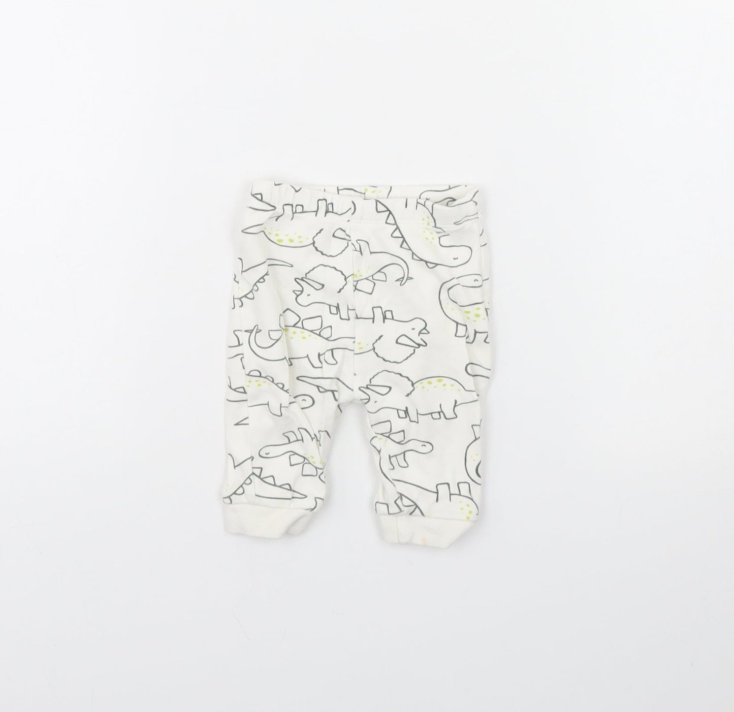 George Baby Ivory Animal Print  Jogger Trousers Size 0-3 Months  - Dinosaur
