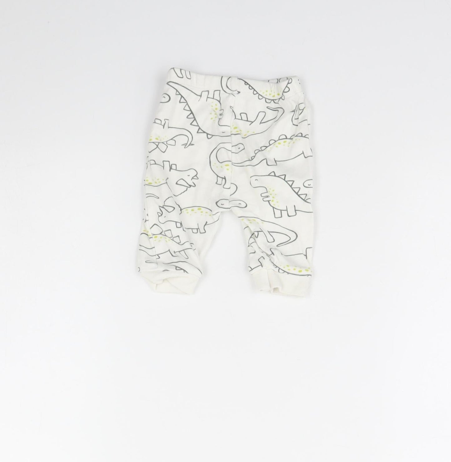 George Baby Ivory Animal Print  Jogger Trousers Size 0-3 Months  - Dinosaur