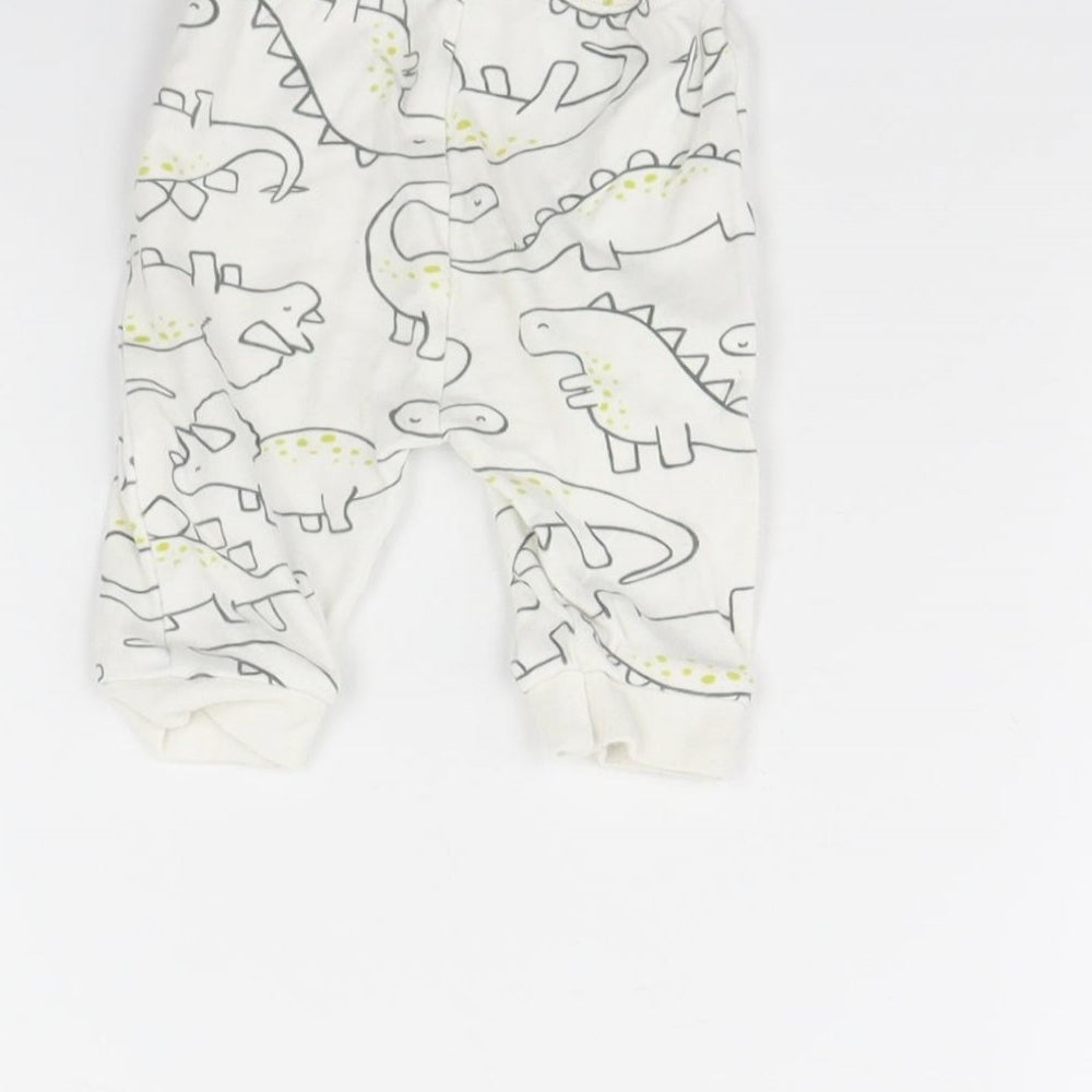 George Baby Ivory Animal Print  Jogger Trousers Size 0-3 Months  - Dinosaur