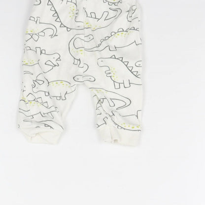 George Baby Ivory Animal Print  Jogger Trousers Size 0-3 Months  - Dinosaur