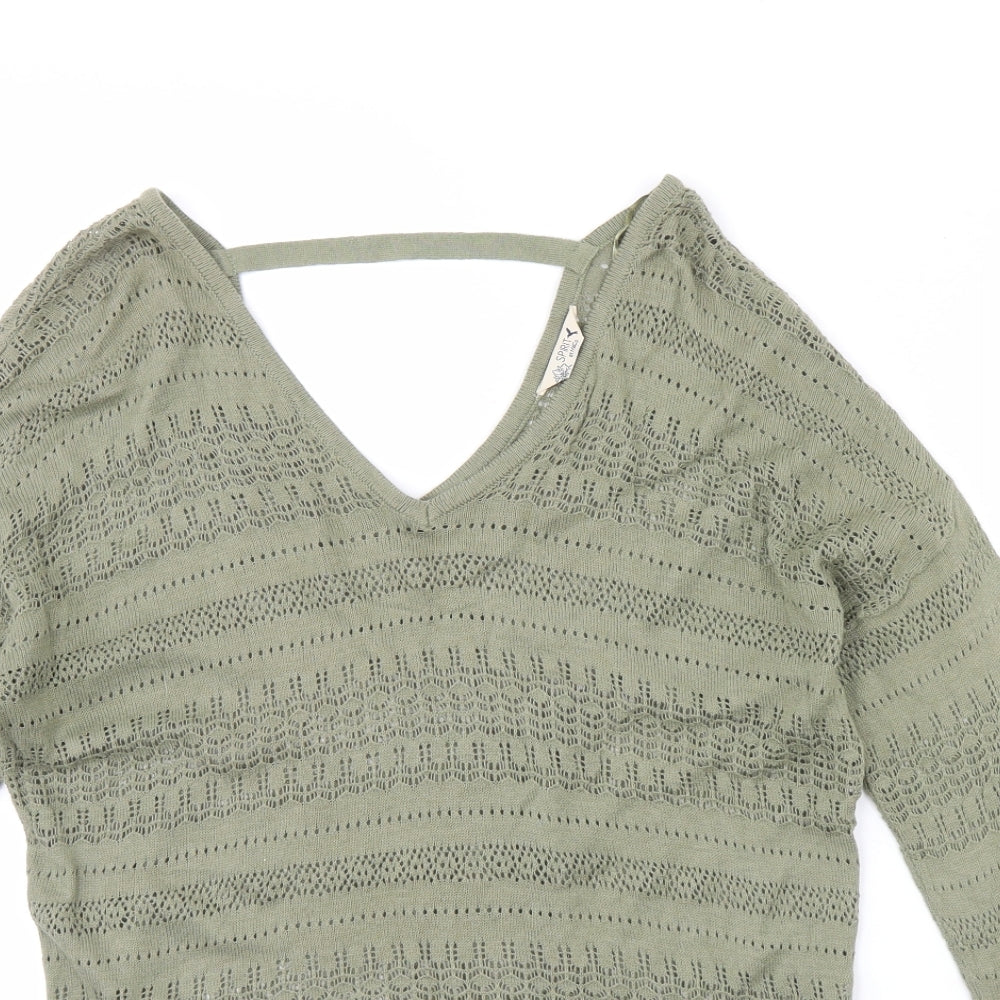 Womens UK Size 12 M&Co Green Pullover Jumper