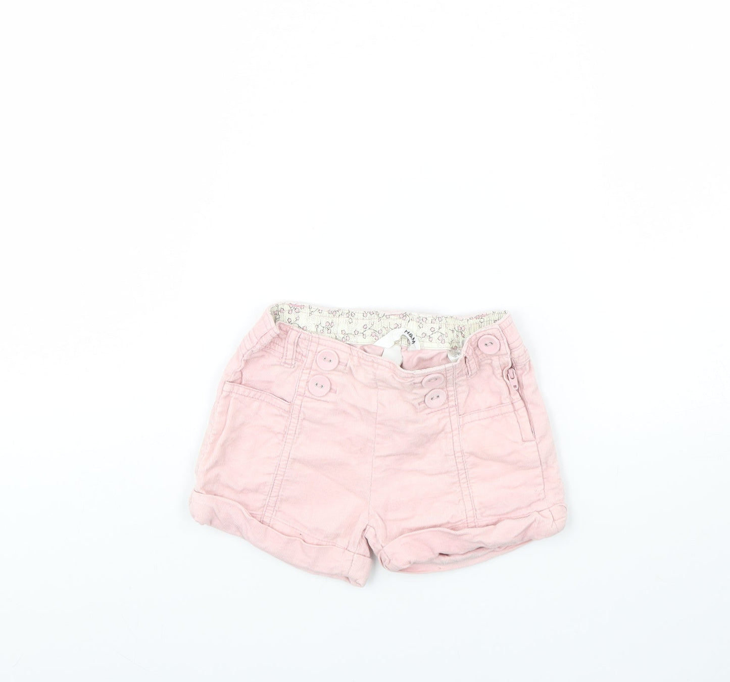 H&M Girls Pink  Corduroy Cropped Trousers Size 12 Months