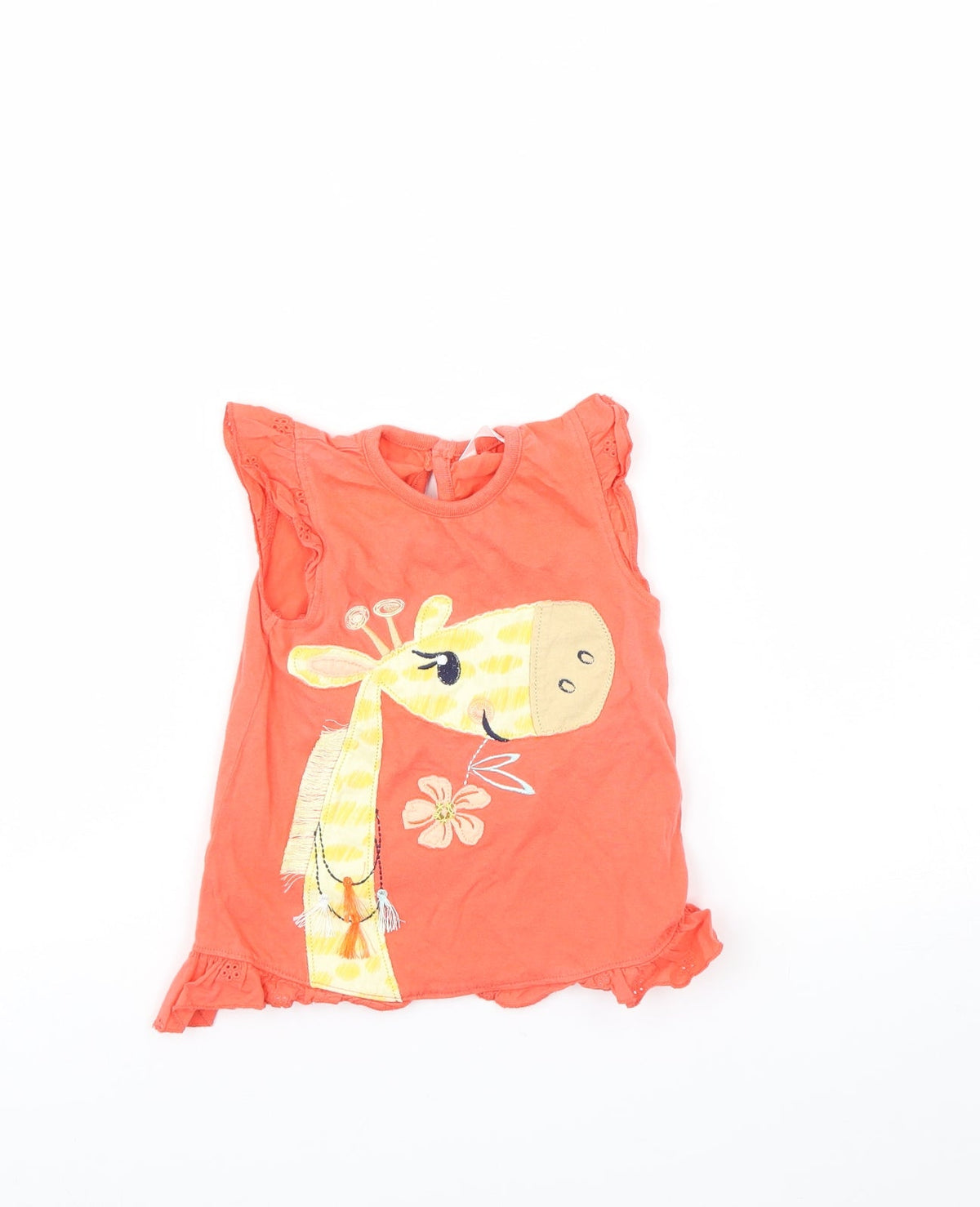 Front view of M&Co girls’ pink basic t-shirt, size 12, months