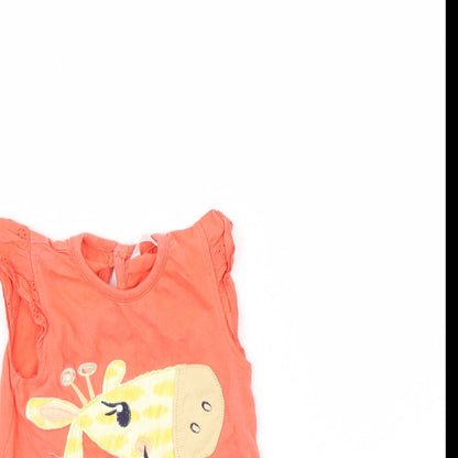 M&Co Girls Pink   Basic T-Shirt Size 12 Months