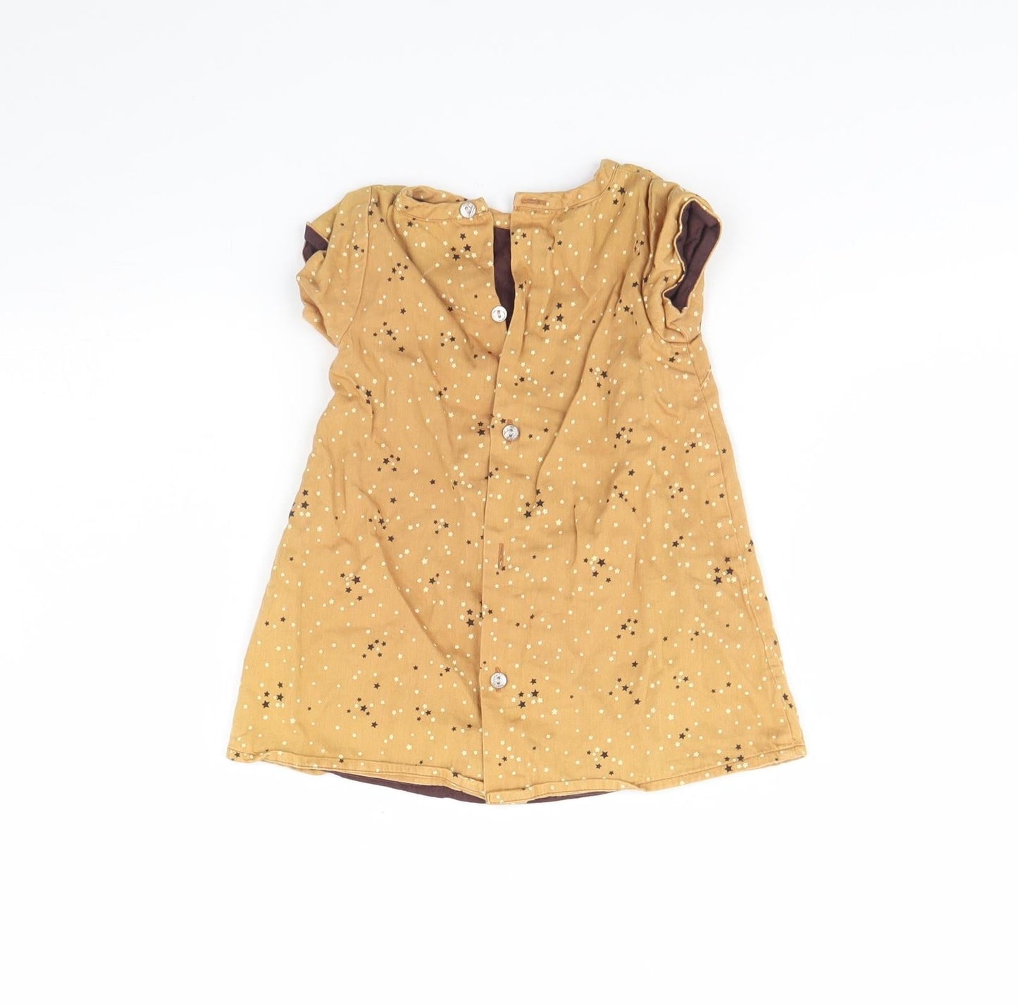 Preworn Girls Brown Polka Dot  Tank Dress  Size 12 Months
