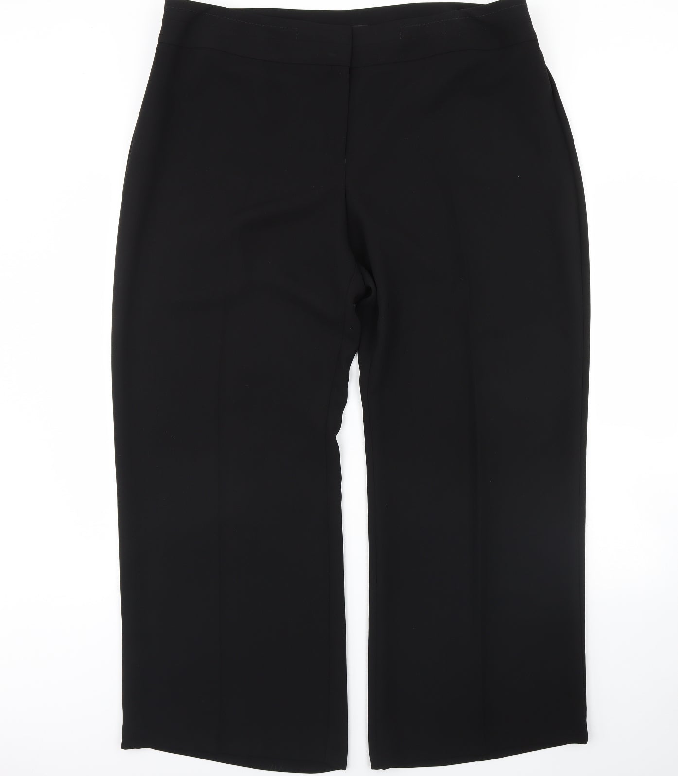 Womens UK Size 20 M&s Regular Fit Dress Pants Black Trousers