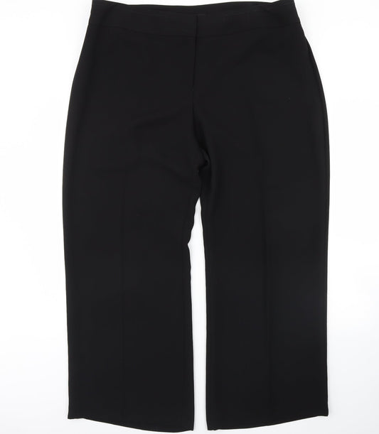 Womens UK Size 20 M&s Regular Fit Dress Pants Black Trousers