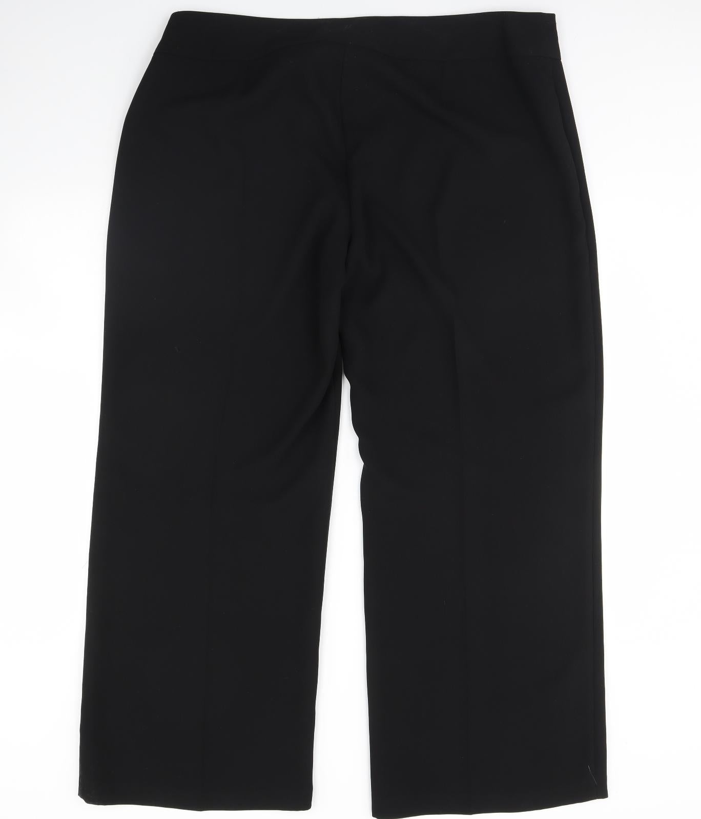 Womens UK Size 20 M&s Regular Fit Dress Pants Black Trousers