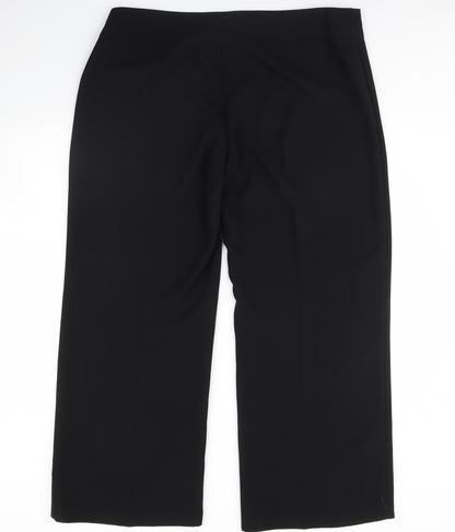 Womens UK Size 20 M&s Regular Fit Dress Pants Black Trousers