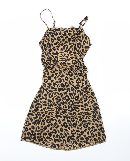 Missguided Womens Brown Animal Print  Mini  Size 10