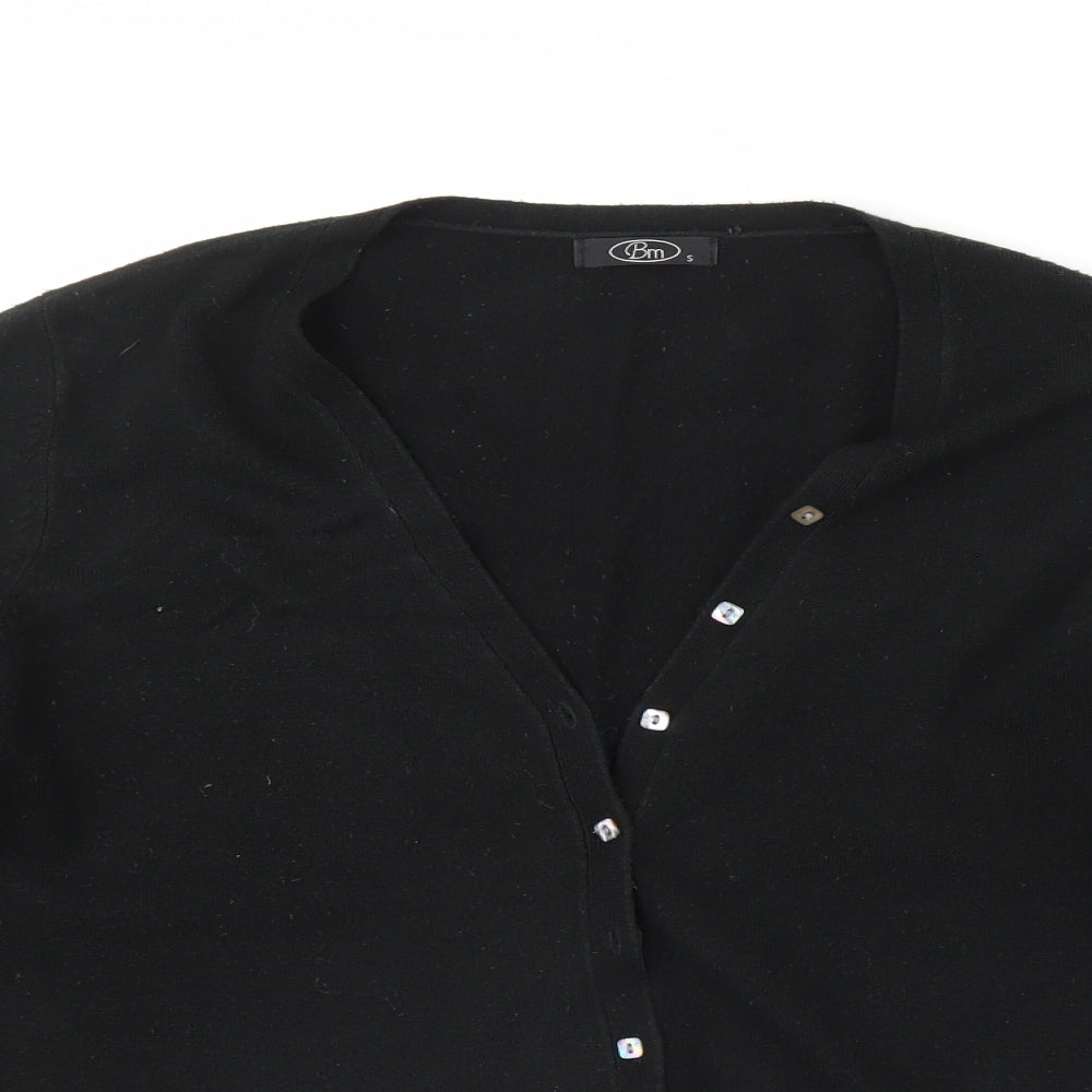 Womens UK Size S BM Black Cardigan Jumper